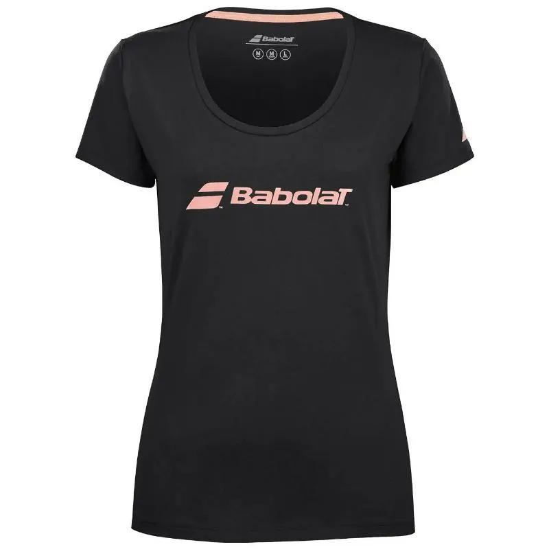 Camiseta Babolat Exercise Negro Mujer