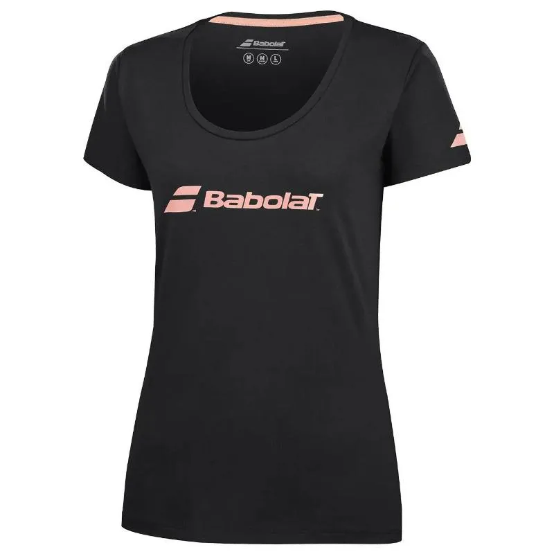 Camiseta Babolat Exercise Negro Mujer