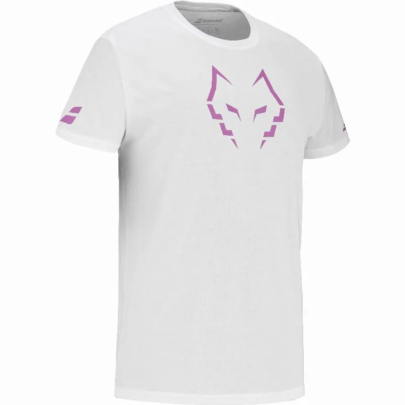 Babolat Juan Lebron T-Shirt aus Baumwolle Weiß Rosa