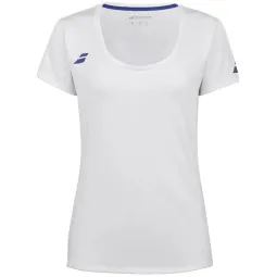 Camiseta Babolat Play Capsleeve Blanco Azul Junior