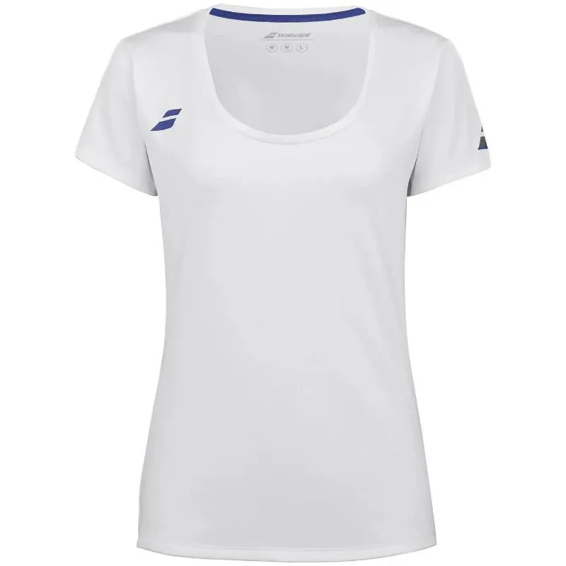 Camiseta Babolat Play Capsleeve Blanco Azul Junior