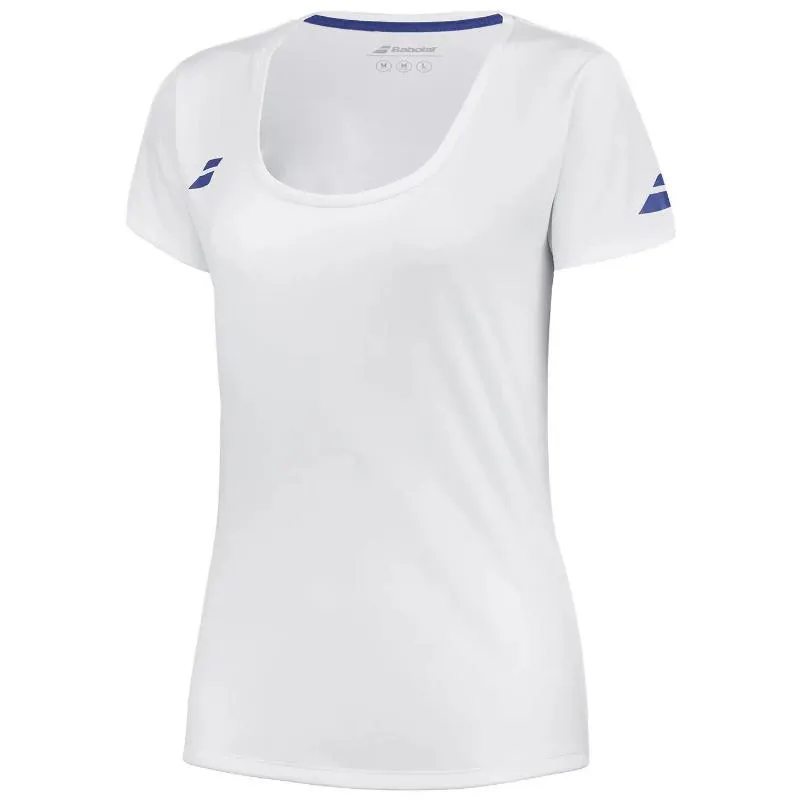 Camiseta Babolat Play Capsleeve Blanco Azul Junior