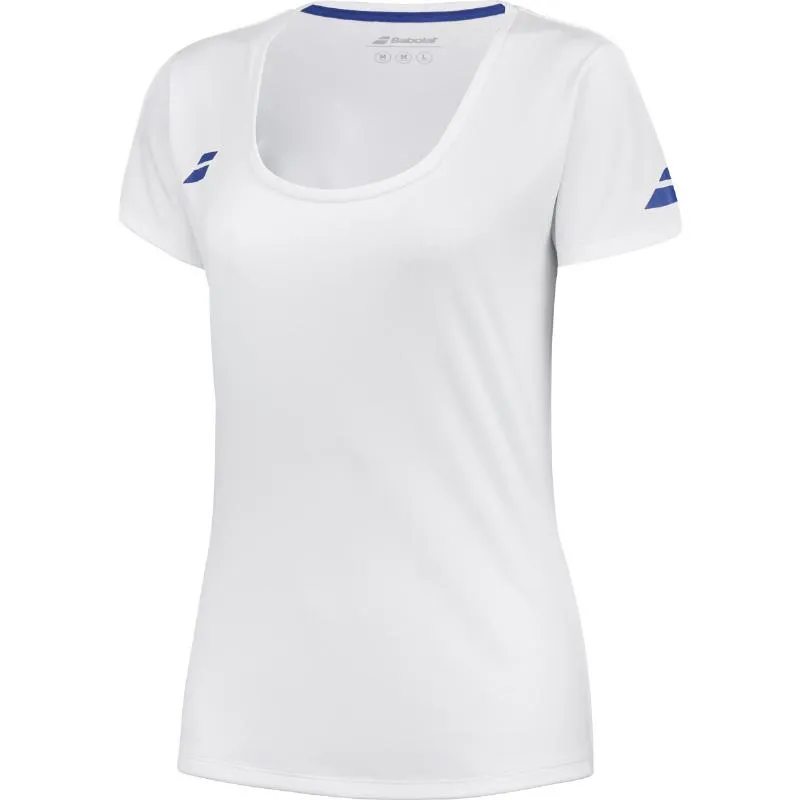 Camiseta Babolat Play Capsleeve Blanco Mujer