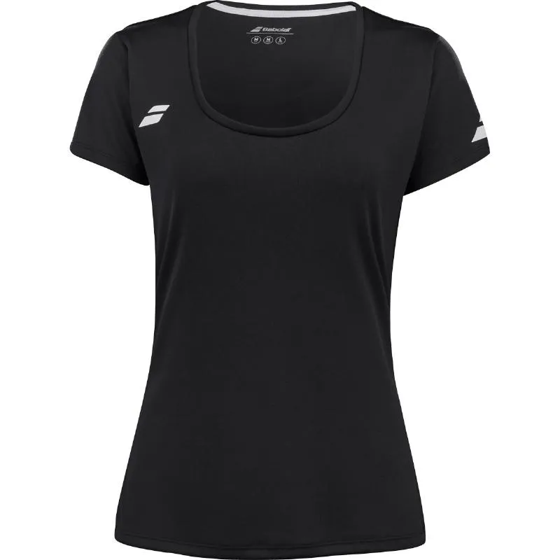 Camiseta Babolat Play Capsleeve Negro Mujer