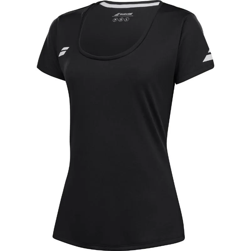 Camiseta Babolat Play Capsleeve Negro Mujer