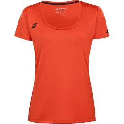 Camiseta Babolat Play Capsleeve Rojo Naranja Mujer