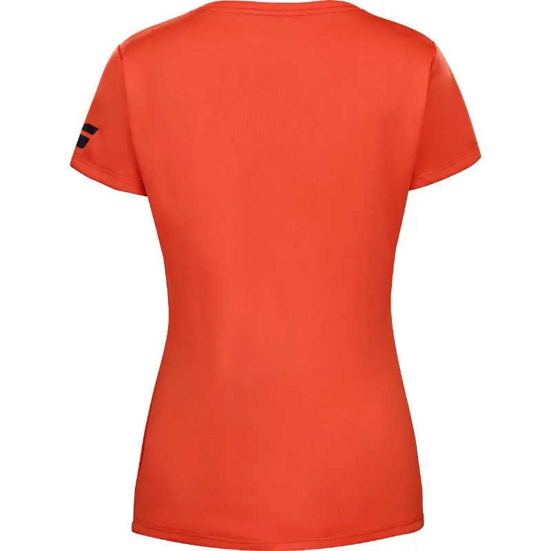 Camiseta Babolat Play Capsleeve Rojo Naranja Mujer