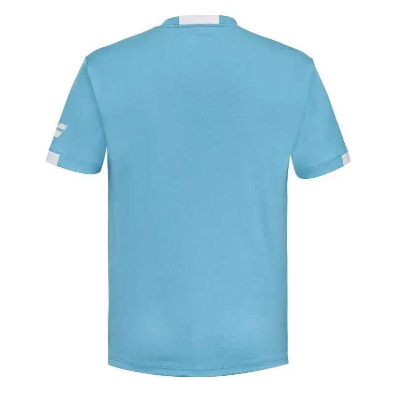 Camiseta Babolat Play Crew Neck Azul Cian Junior