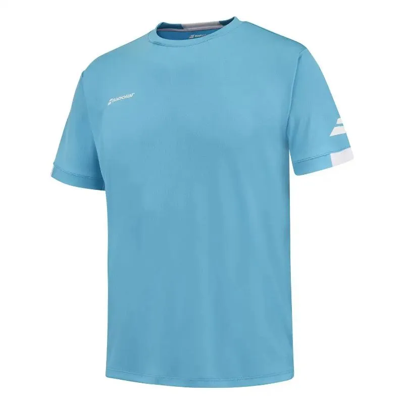 Camiseta Babolat Play Crew Neck Azul Cian Junior