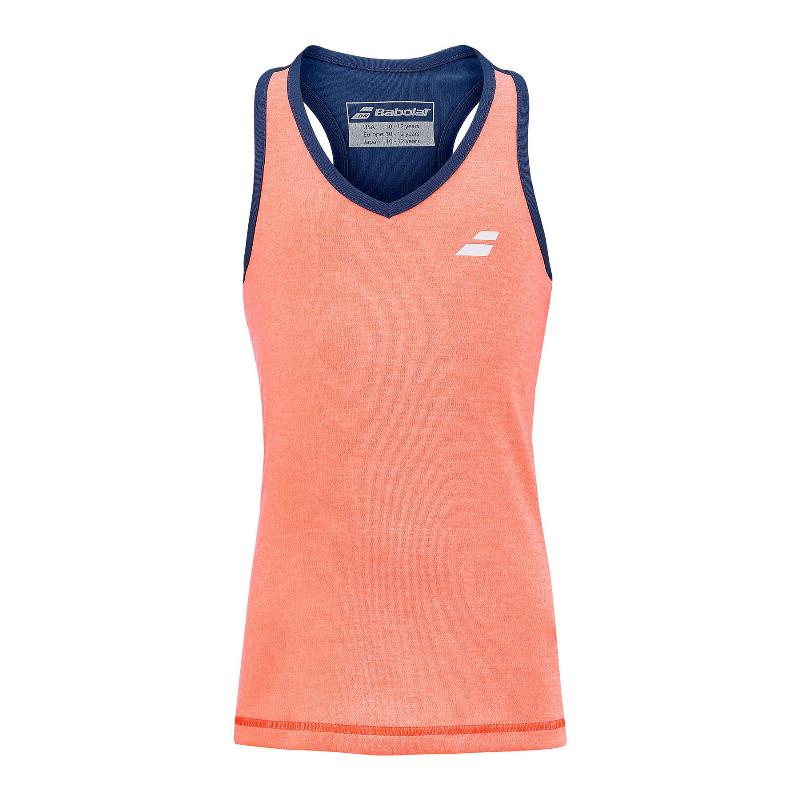 Camiseta Babolat Play Naranja Azul Oscuro Mujer - Barata Oferta Outlet