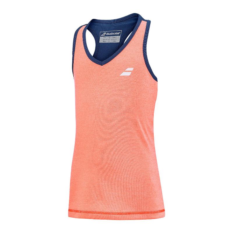 Camiseta Babolat Play Naranja Azul Oscuro Mujer - Barata Oferta Outlet