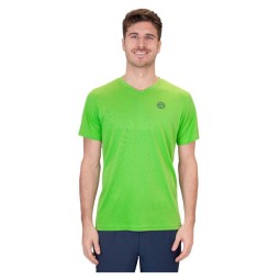 Camiseta Bidi Badu Crew Inside Out V-Neck Verde Neon Azul Oscuro