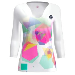 Bidi Badu Kaleido V-Neck White Mix Women''s T-Shirt