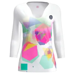 Bidi Badu Kaleido V-Neck White Mix Women's T-Shirt