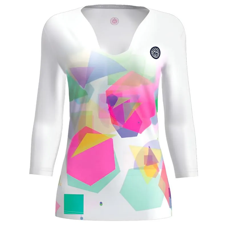 Bidi Badu Kaleido V-Neck White Mix Women's T-Shirt