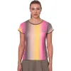 Camiseta Bidi Badu Spectrum Capsleeve Marron Amarillo Mujer