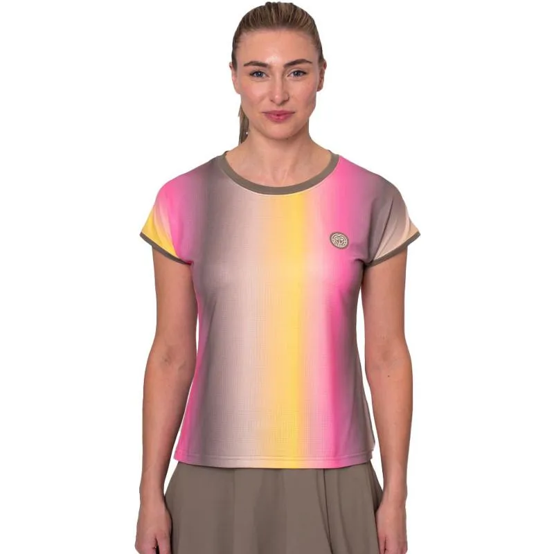 Camiseta Bidi Badu Spectrum Capsleeve Marron Amarillo Mujer