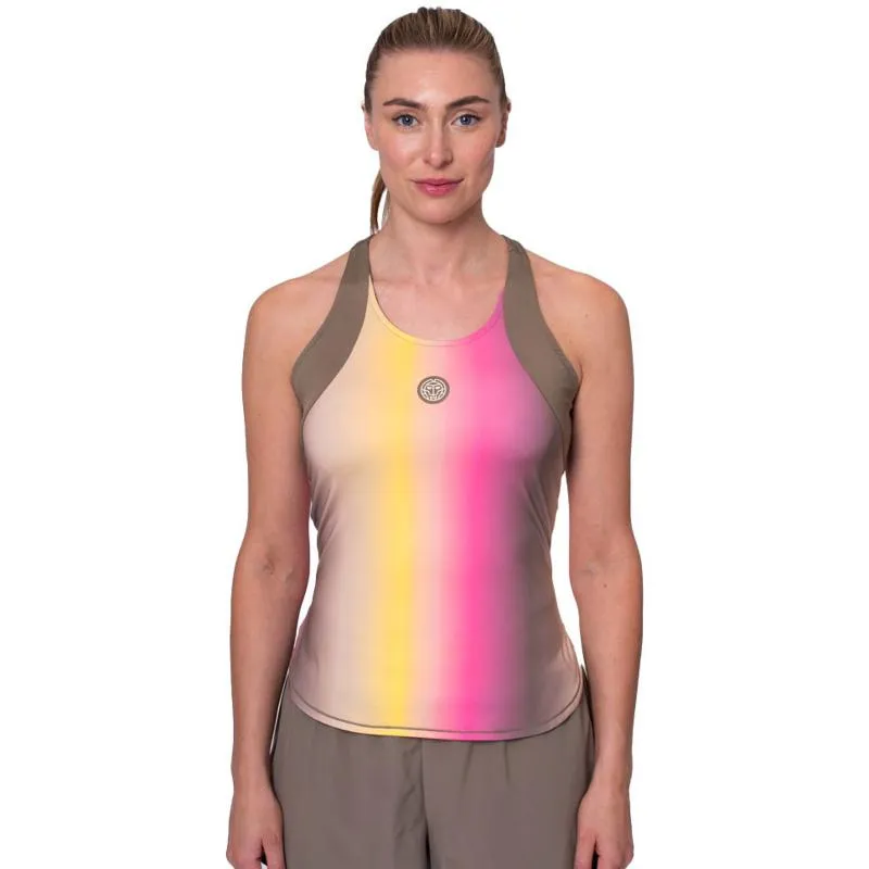 Bidi Badu Spectrum Marrone Giallo Maglietta Donna