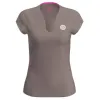 Camiseta Bidi Badu Spectrum V-Neck Marron Mujer