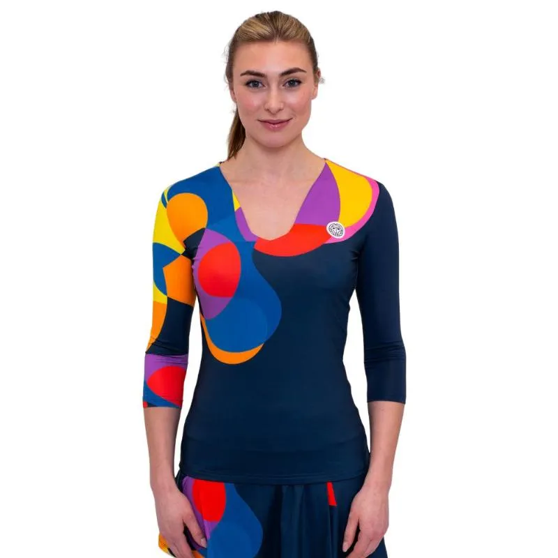 Bidi Badu Twiggy V-Neck Dark Blue Mix Women's T-Shirt