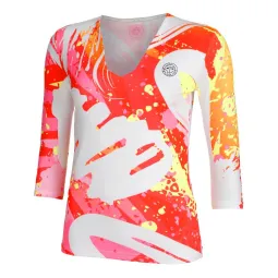 Camiseta Bidi Badu Wild Arts V-Neck Blanco Mix Mujer