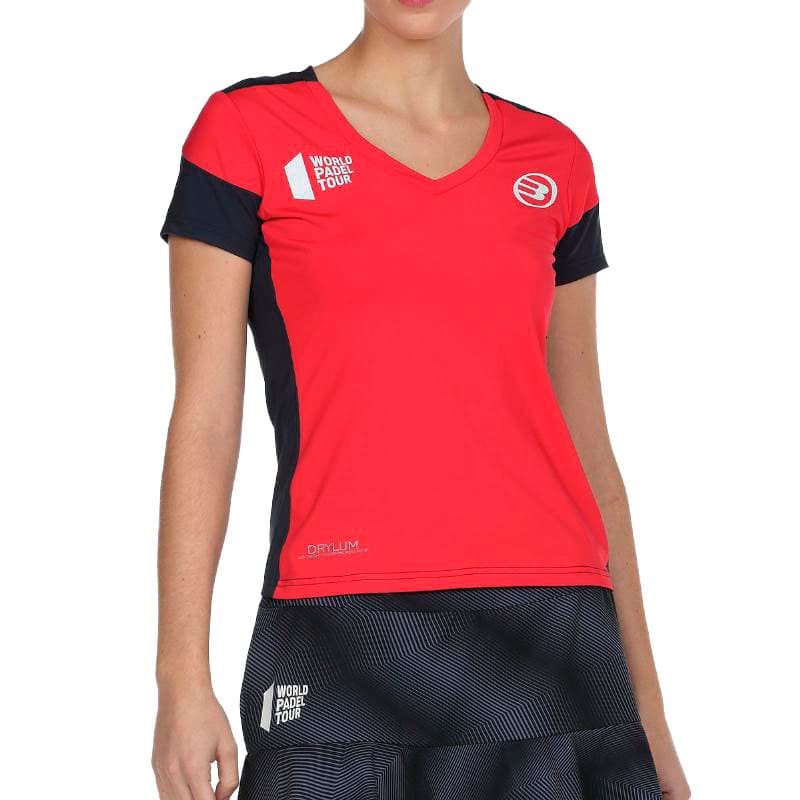 Camiseta Bullpadel WPT Rollaz Carmesi Fluor - Barata Oferta Outlet