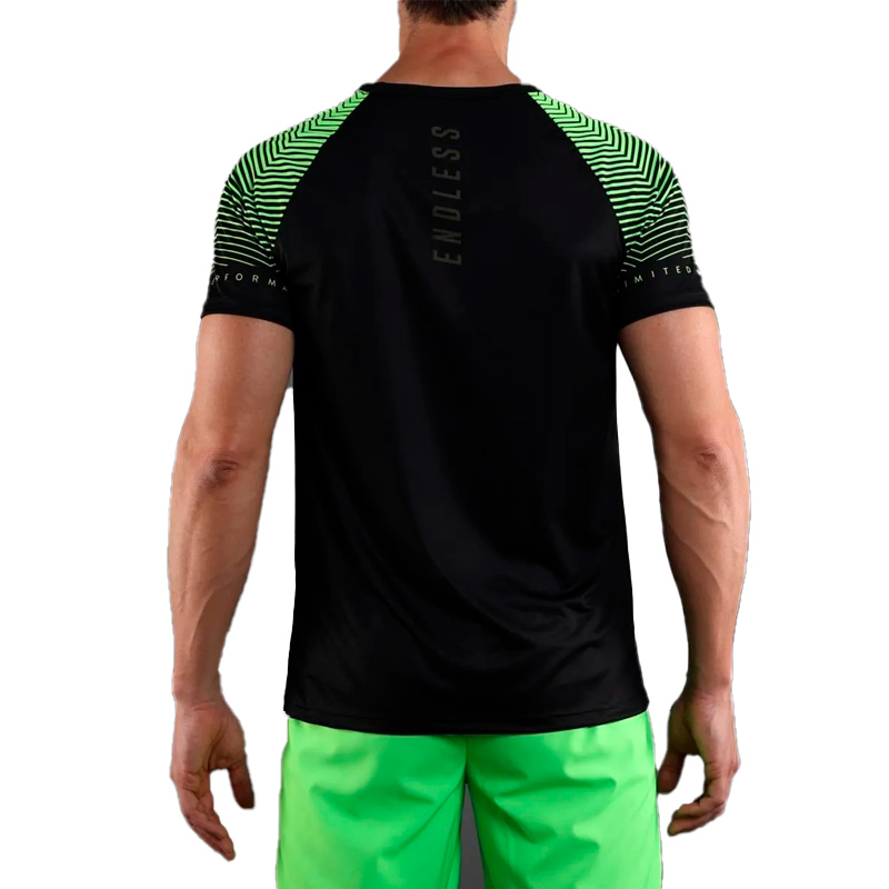 Camiseta Endless Feisty Sleeves Negro Verde - Barata Oferta Outlet