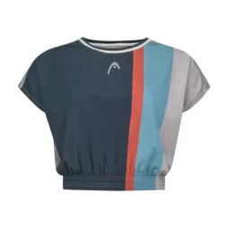 Head Crop Top Navy Blue T-Shirt Women