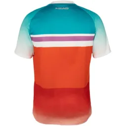 Camiseta Head Performance Paris Naranja Azul Royal