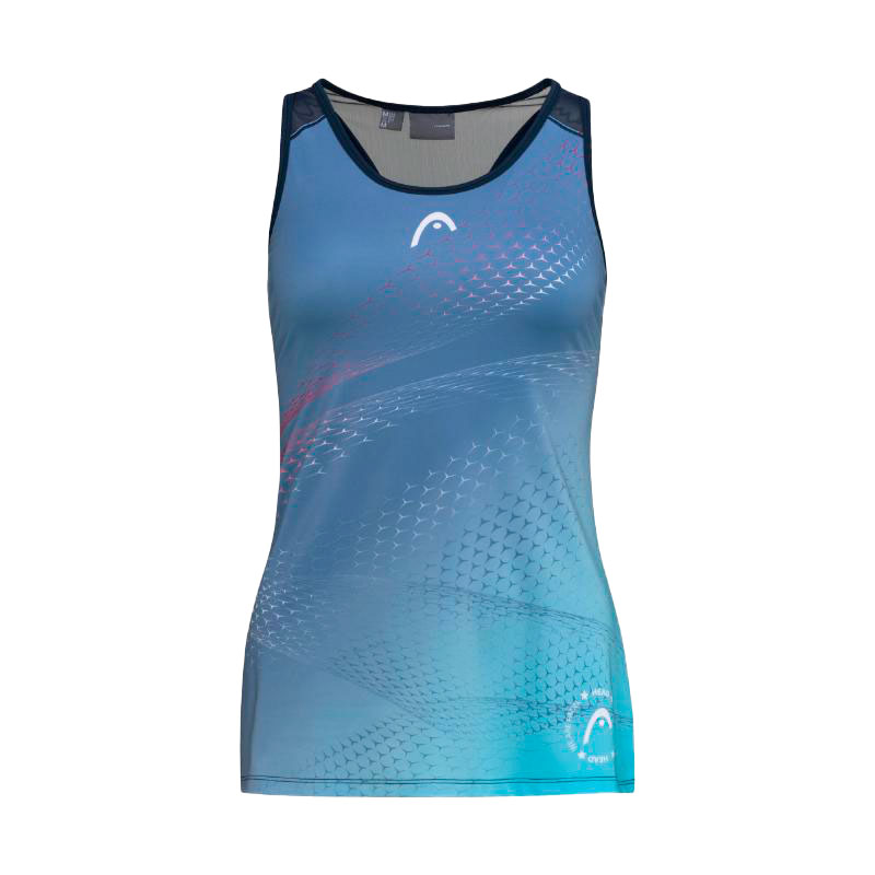 Camiseta Head Play Azul Oscuro Estampado Mujer - Barata Oferta Outlet