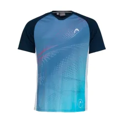 Head Play T-shirt Dark Blue Print Padel