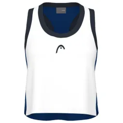 Camiseta Head Play Crop Top Blanco Azul Royal Mujer
