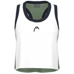 Women''s Head Play Crop Top White Green T-Shirt