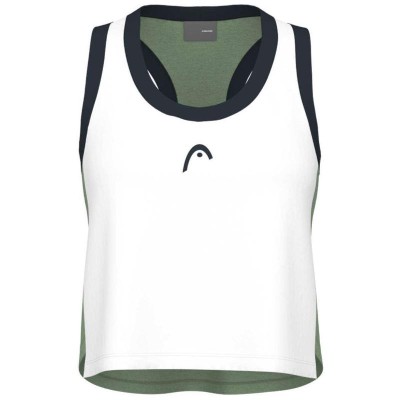 Women''s Head Play Crop Top White Green T-Shirt
