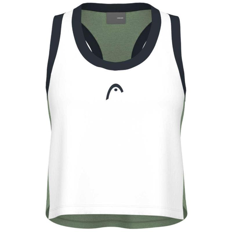Women''s Head Play Crop Top White Green T-Shirt