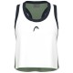 Women''s Head Play Crop Top White Green T-Shirt