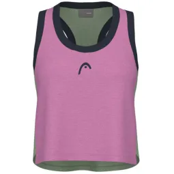 Camiseta Head Play Crop Top Rosa Verde Mujer