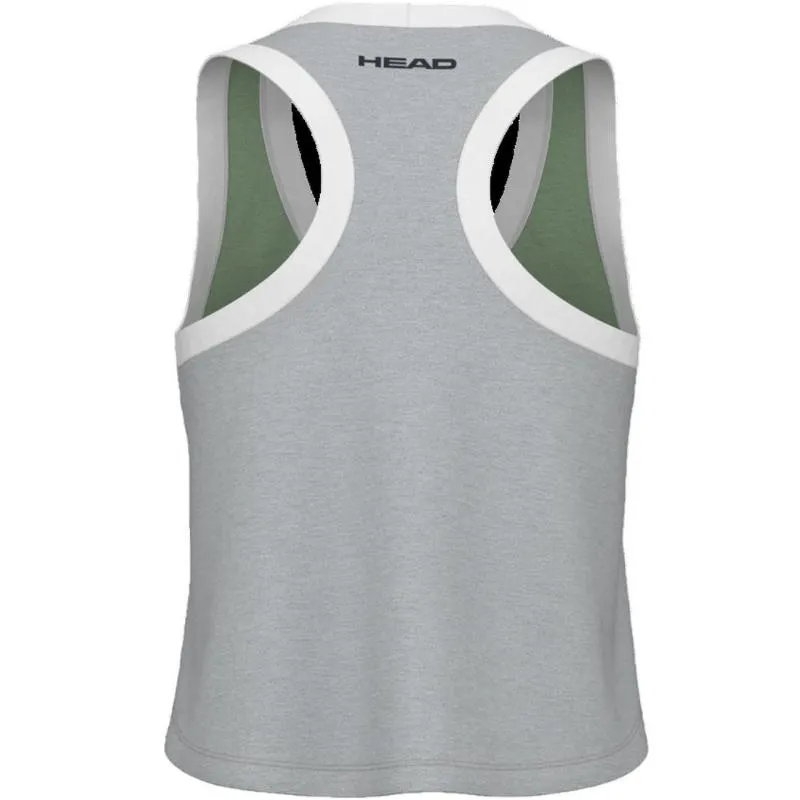 Camiseta Head Play Crop Top Verde Gris Mujer