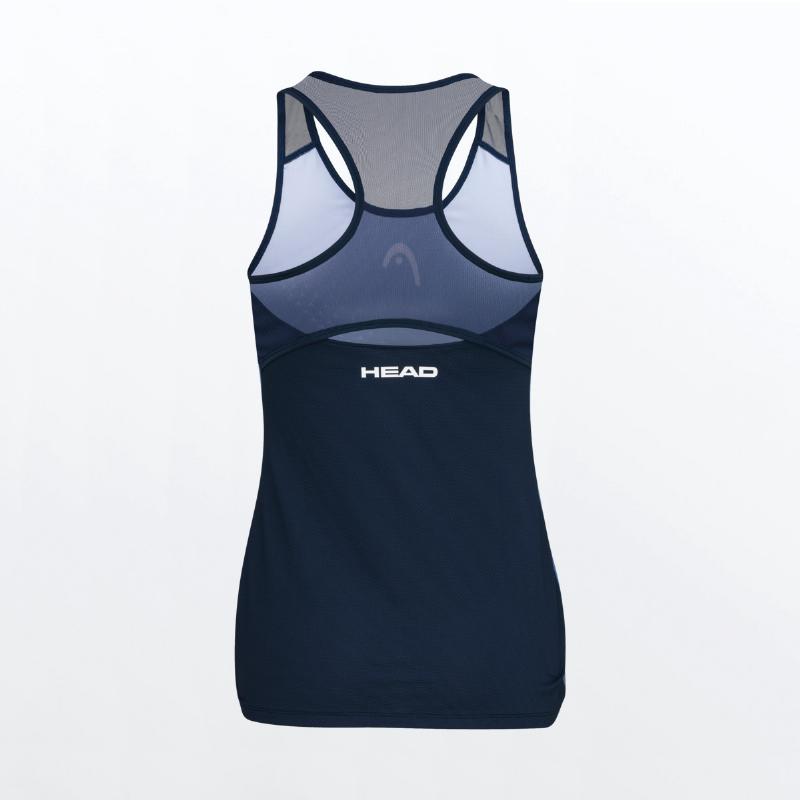 Camiseta Head Play Print Padel Azul Oscuro Mujer - Barata Oferta Outlet