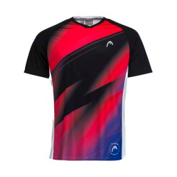 Head Play T-shirt Red Print Padel