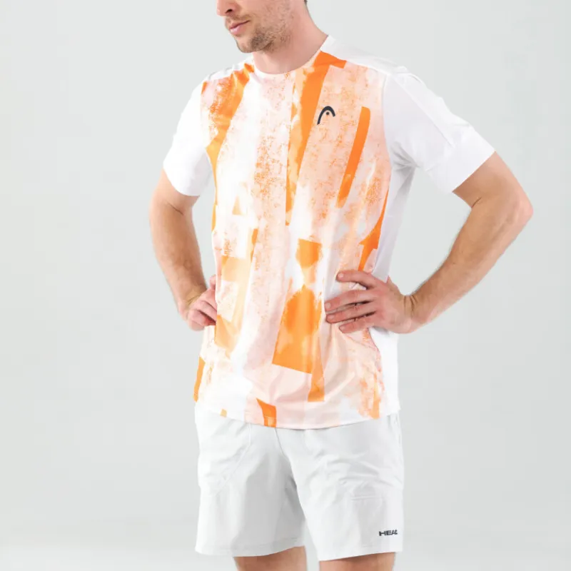 Head Tech T-shirt Orange Print