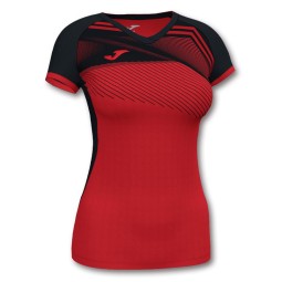 Camiseta Joma Supernova II Rojo Negro Mujer