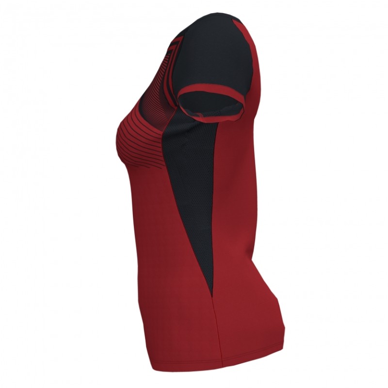 Camiseta Joma Supernova II Rojo Negro Mujer - Barata Oferta Outlet