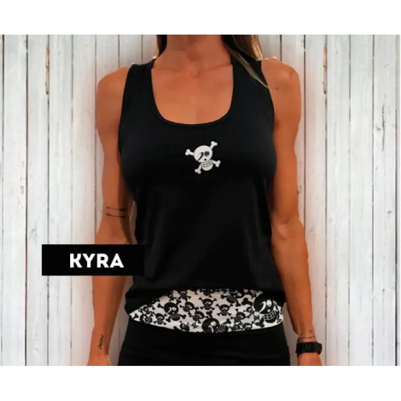 Just Ten Kira strapless black white t-shirt