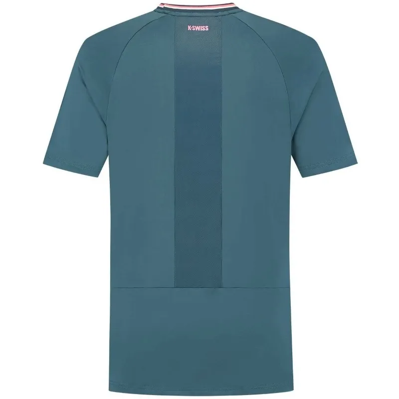 Camiseta Kswiss Hypercourt Mesh Crew 4 Verde Petroleo