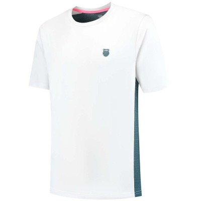Kswiss Hypercourt Mix Melange Crew T-Shirt White Petrol Green