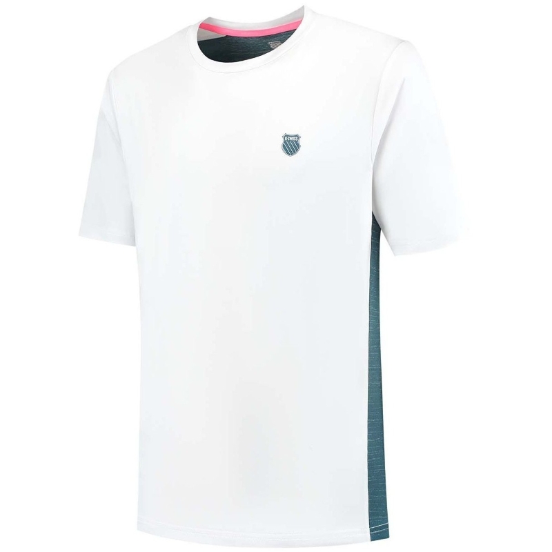 Kswiss Hypercourt Mix Melange Crew T-Shirt White Petrol Green