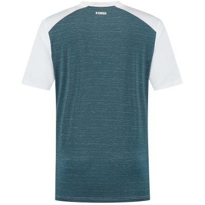 Kswiss Hypercourt Mix Melange Crew T-Shirt White Petrol Green