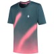 Camiseta Kswiss Hypercourt Print Crew 5 Verde Petroleo Rosa