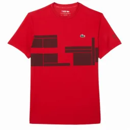 Lacoste Novak Djokovic Ultra Dry T-Shirt Burgundy Red